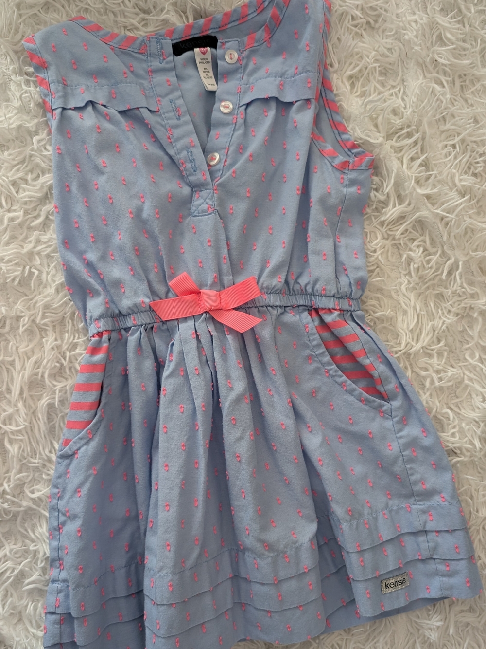 Kensie 4t Dress Light Blue And Coral Blue